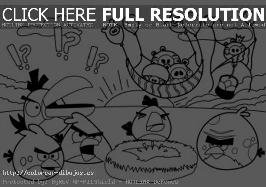 dibujos para colorear de Angry Birds todos en acción