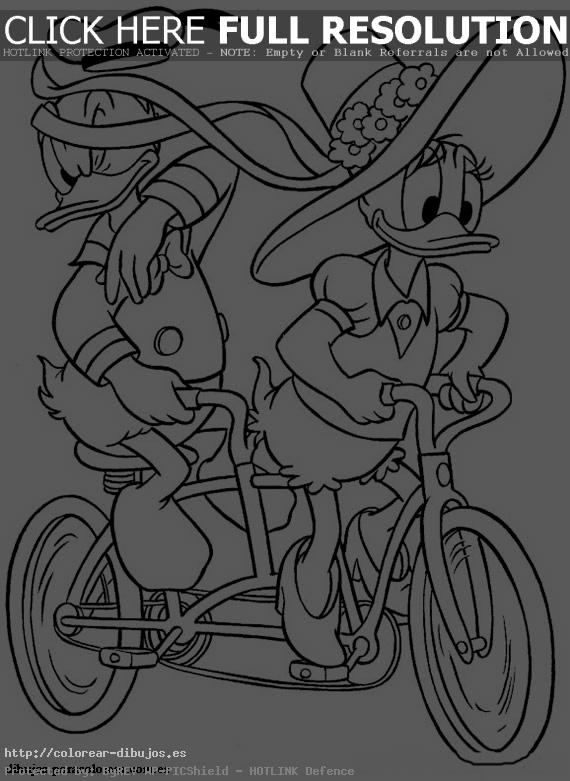 Daisy y Donald en bicicleta