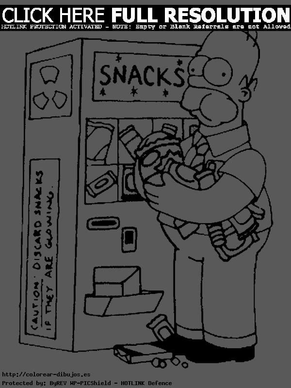 homer en la maquina expendedora de dulces