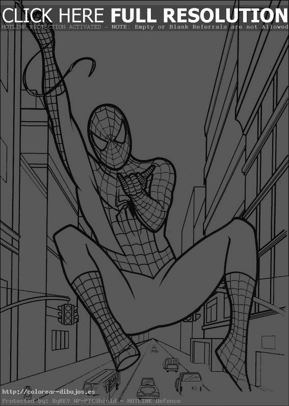 spiderman volando con sus telas