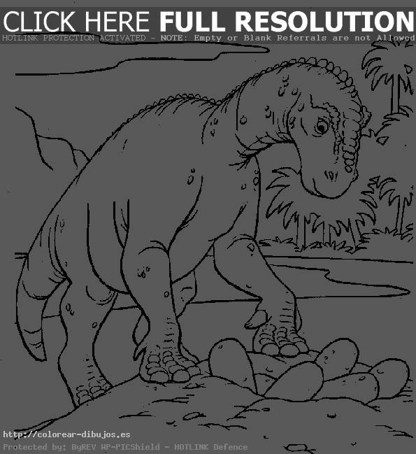 dinosaurio cuidando los huevos
